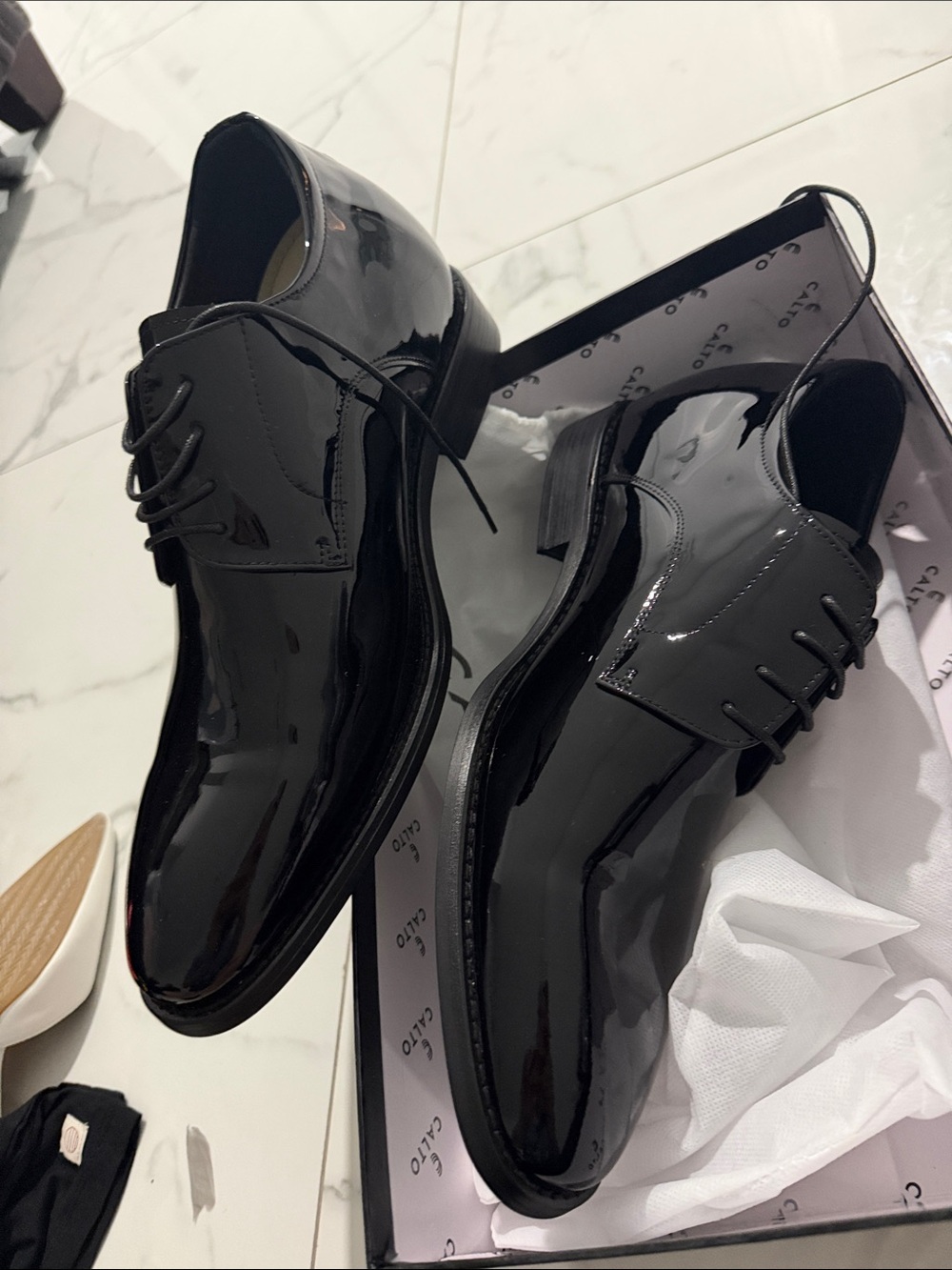 Geox Black Patent Leather Lace-Up Dress Shoes @@@ - Picture 5 of 11